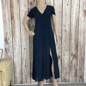 Miss Selfridge Black Dress w/White Polka Dots - Size 10